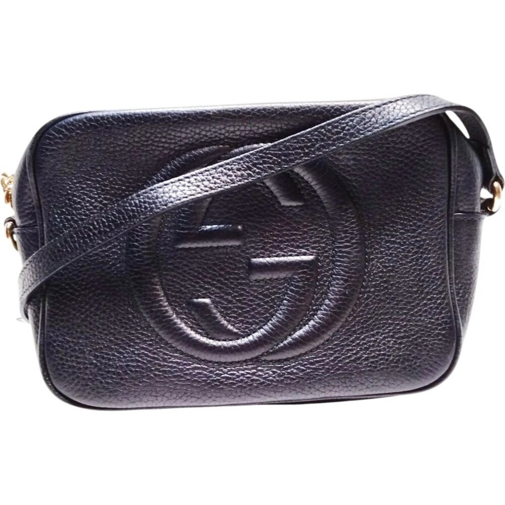 (S6) Gucci Crossbody Bag Black Leather